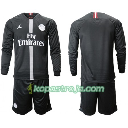 Billiga Fotbollströjor Paris Saint-Germain Jodan Svart Barn Tredje tröja 2018/19 Långärmad